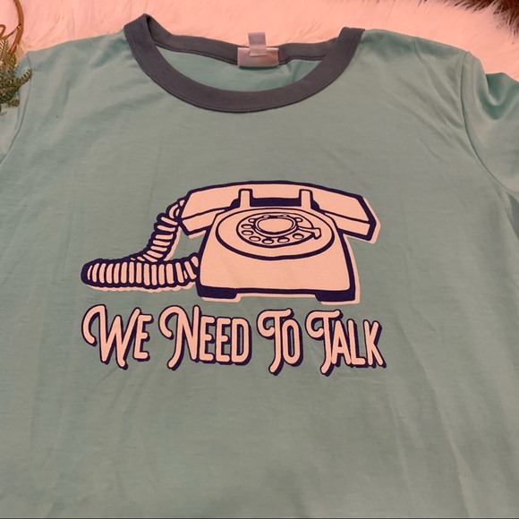 Lularoe Liv Top Blue Size Large We Need to Talk New - Picture 2 of 5